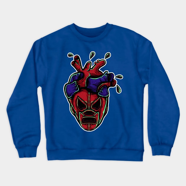 LUCHA HEART Crewneck Sweatshirt by ofthedead209